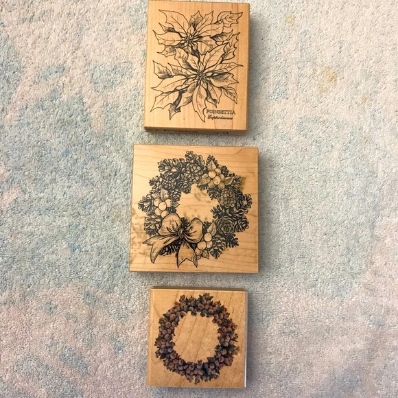 Three Christmas Rubber Stamps - Picture 1 of 5